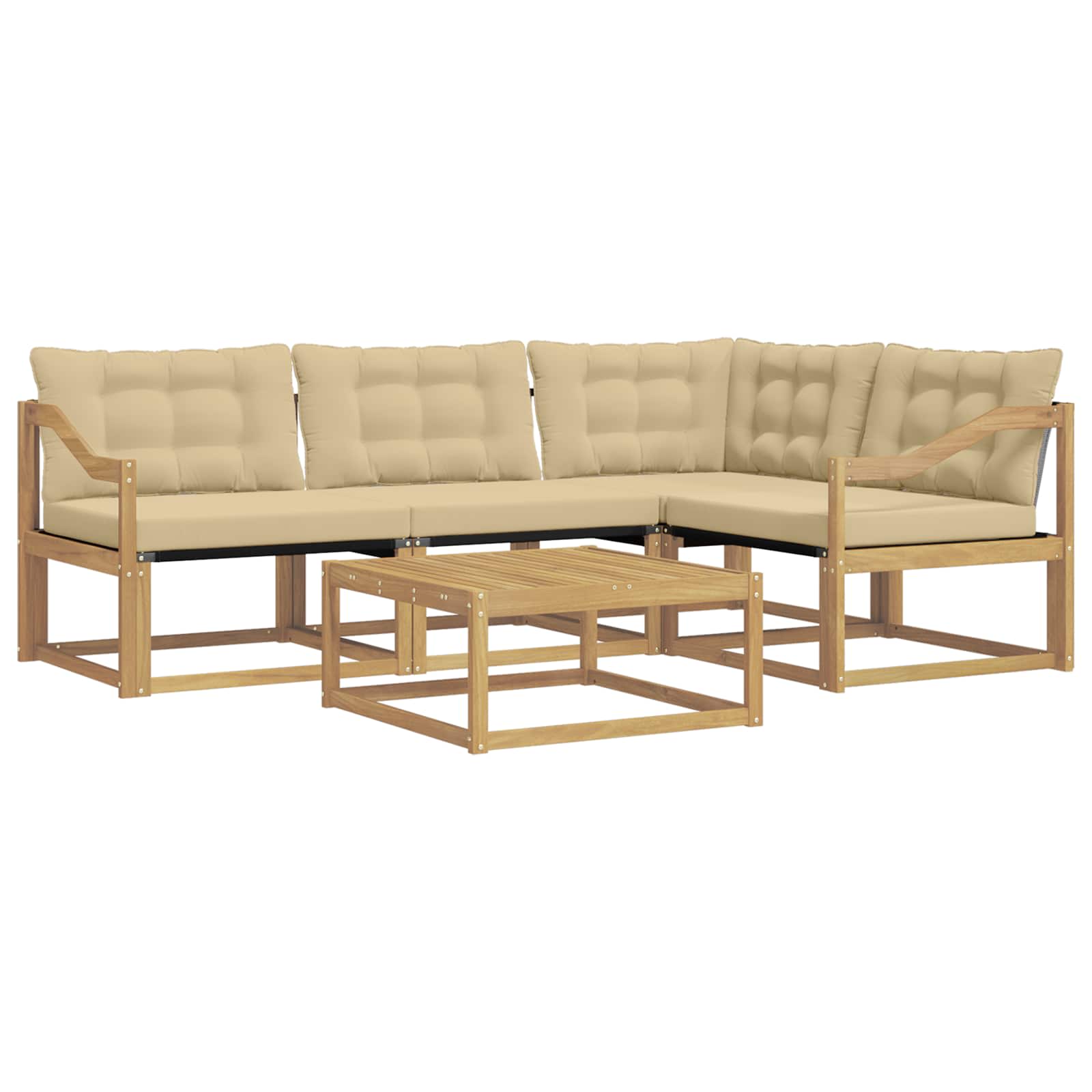 Set vanjskih sofa 5 pcs Bijela i bež 79 x 79 x 37 cm