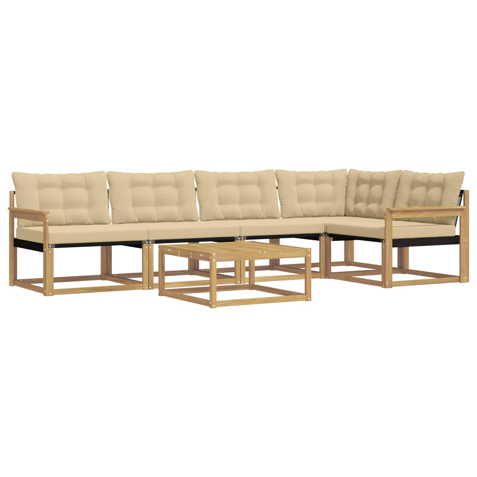 Set vanjskih sofa 6 pcs Bijela i bež 79 x 79 x 37 cm