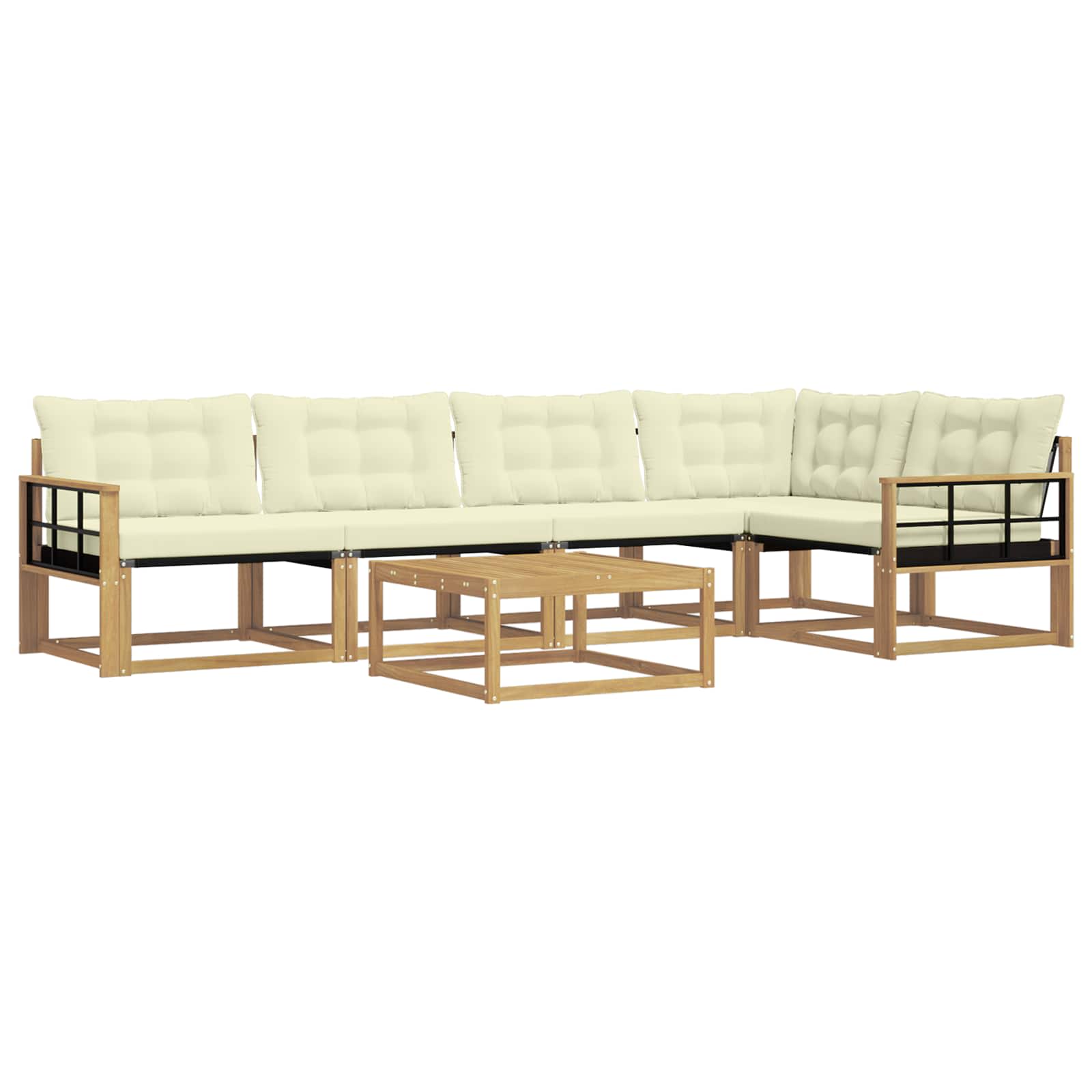 Set vanjskih sofa 6 pcs Bijela i krem 79 x 79 x 37 cm