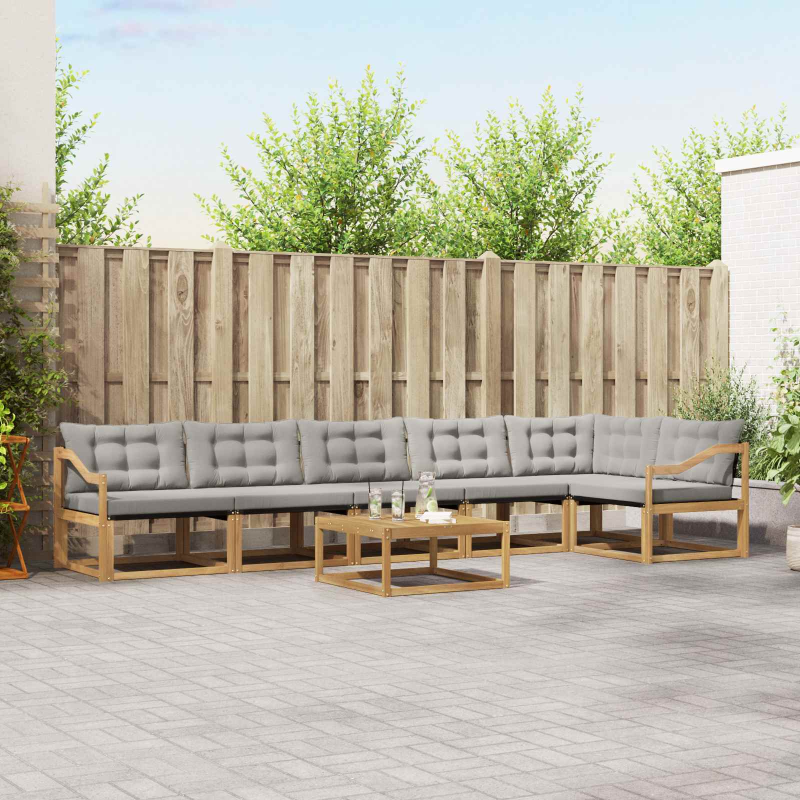 Set vanjskih sofa 7 pcs Bijela i svjetlosiva 79 x 79 x 37 cm