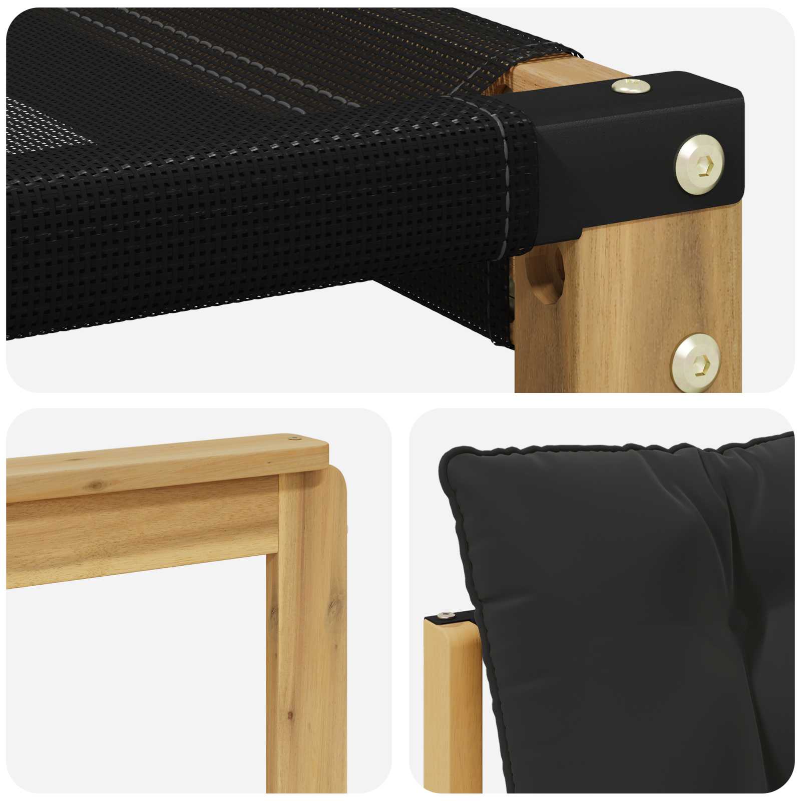 Set vanjskih sofa s jastukom 7 pcs Bijela i crna
