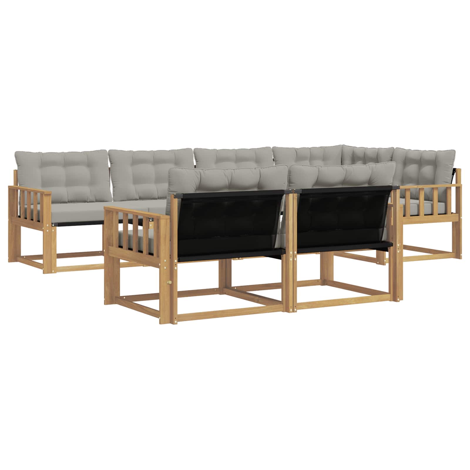 Set vanjskih sofa s jastukom 7 pcs Bijela i svjetlosiva