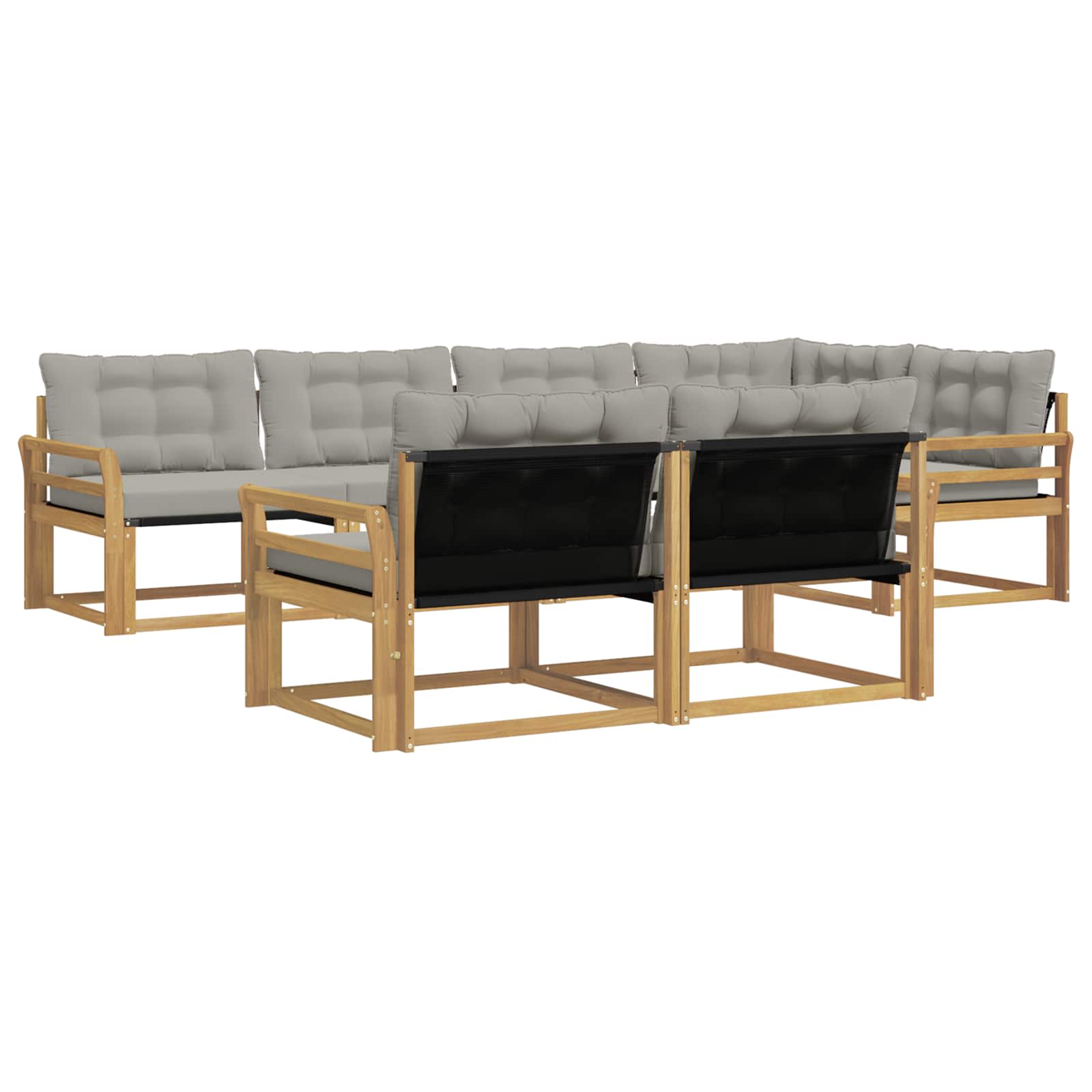 Set vanjskih sofa s jastukom 7 pcs Bijela i svjetlosiva
