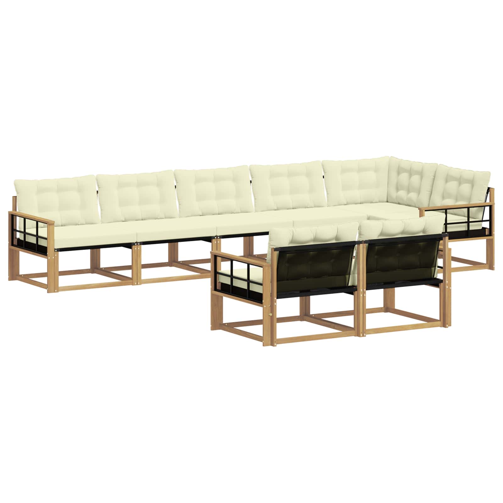 Set vanjskih sofa s jastukom 8 pcs Bijela i krem