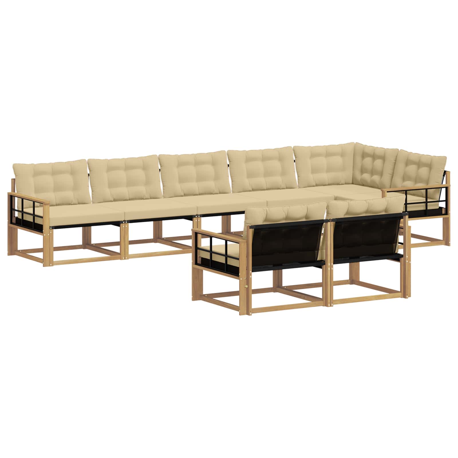 Set vanjskih sofa s jastukom 8 pcs Bijela i bež
