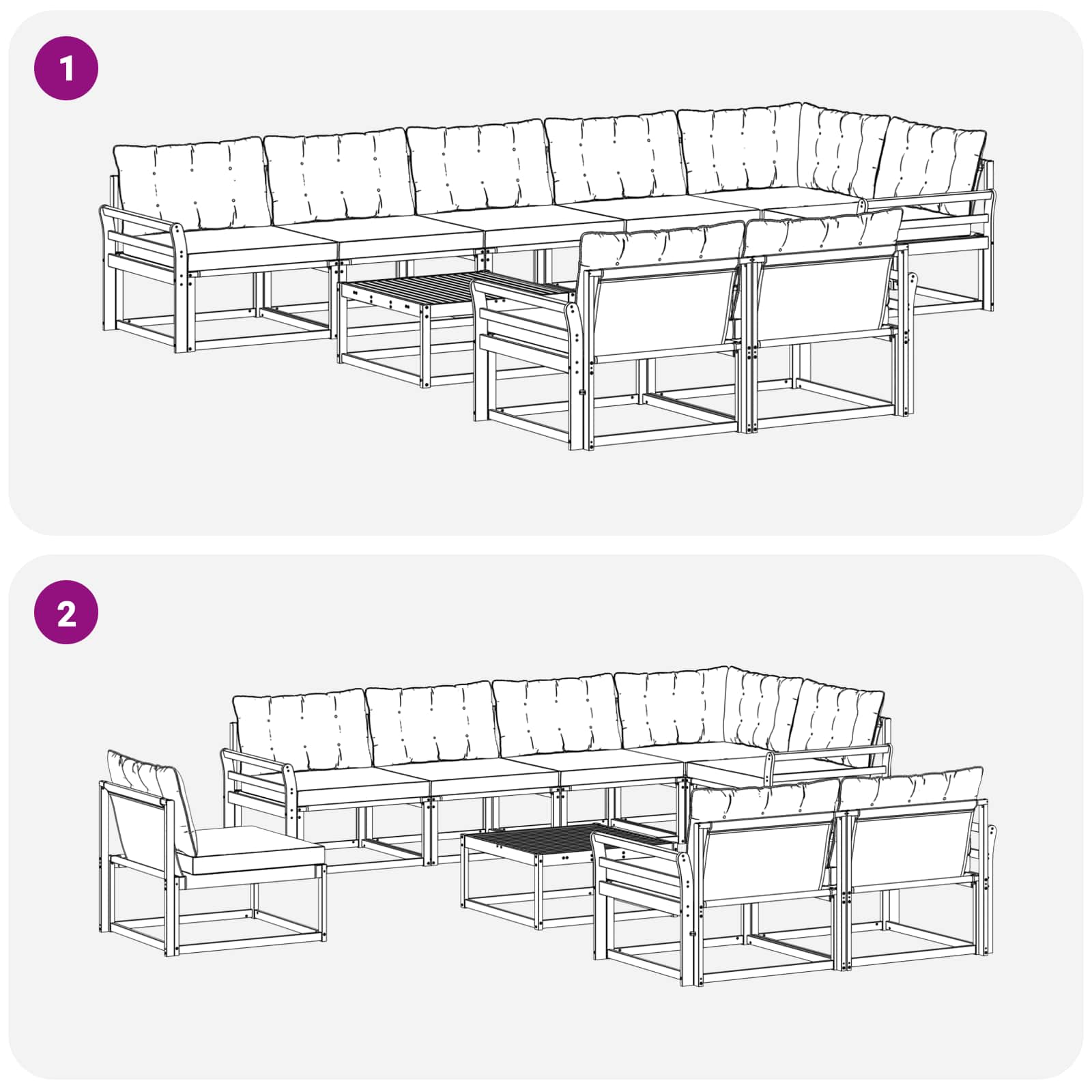 Set vanjskih sofa 9 pcs Bijela i krem 79 x 79 x 37 cm