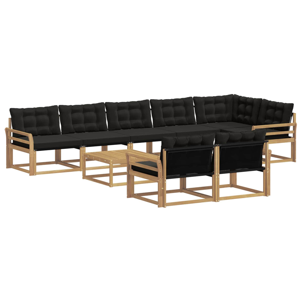 Set vanjskih sofa 9 kom. Bijela i crna