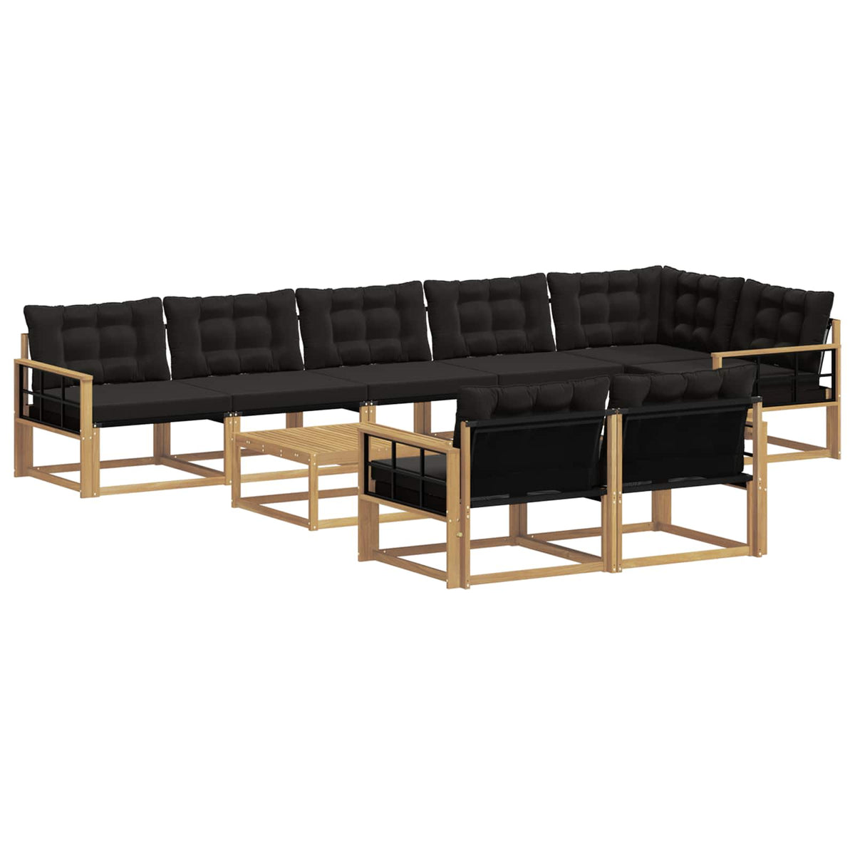 Set vanjskih sofa 9 kom. Bijela i crna
