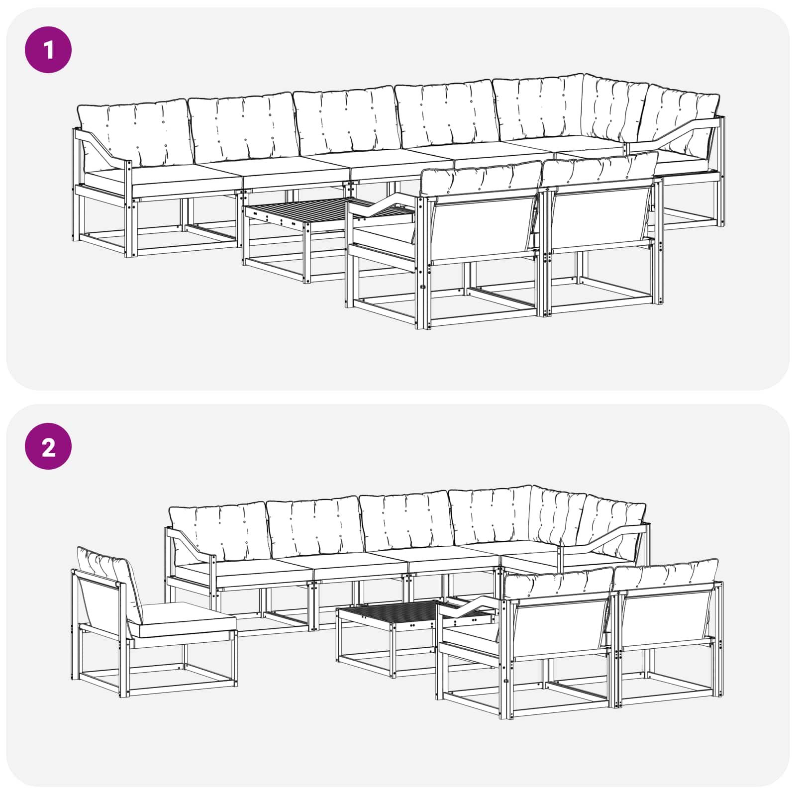 Set vanjskih sofa 9 pcs Bijela i bež 79 x 79 x 37 cm