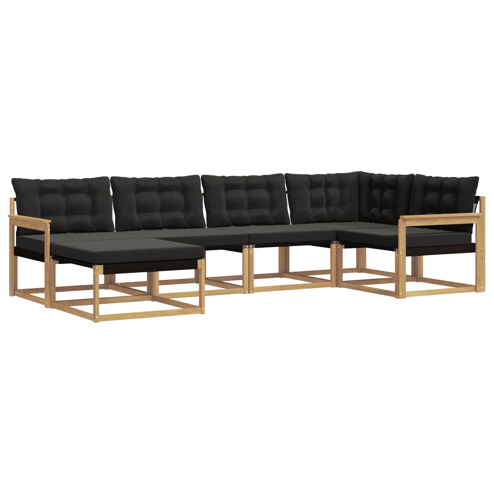 Set vanjskih sofa s jastukom 6 pcs Bijela i crna