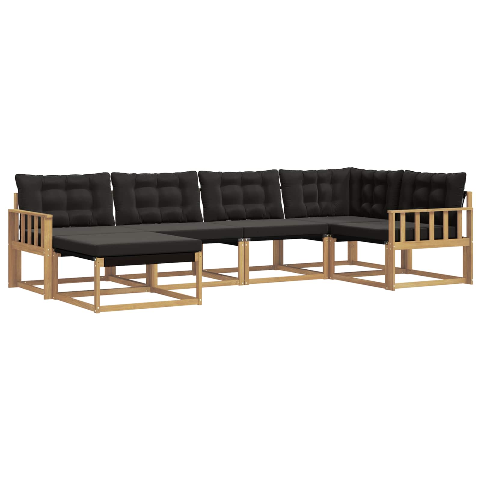 Set vanjskih sofa s jastukom 6 pcs Bijela i crna