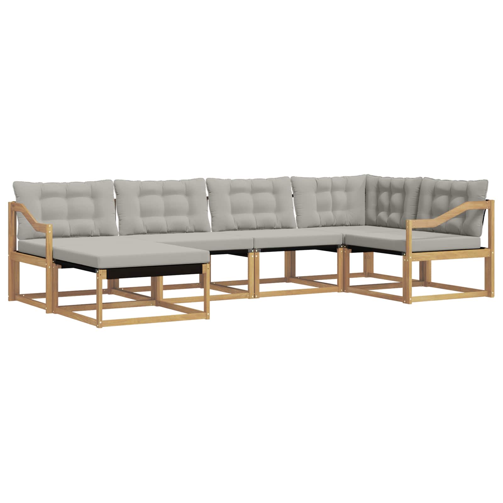 Set vanjskih sofa 6 pcs Bijela i svjetlosiva