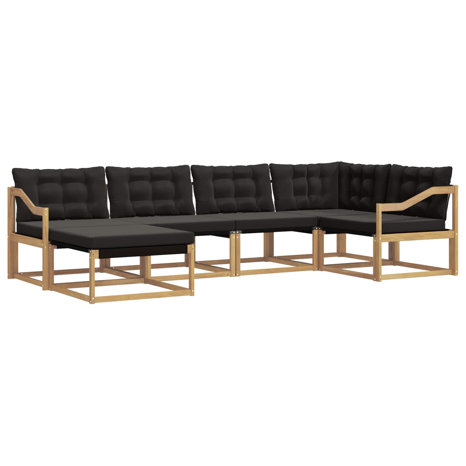 Set vanjskih sofa s jastukom 6 pcs Bijela i crna