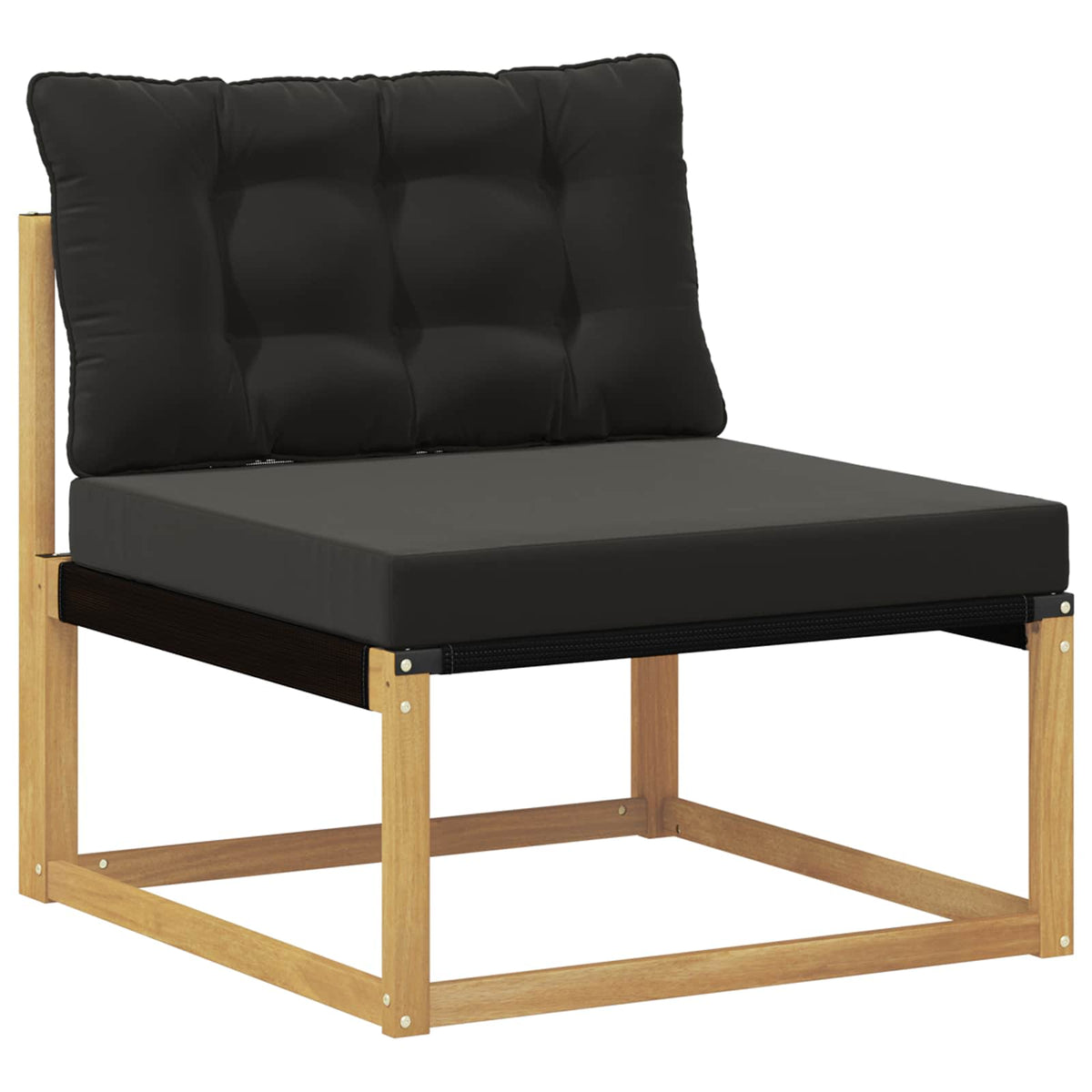 Set vanjskih sofa 7 kom. Bijela i crna Čvrsto drvo akacije