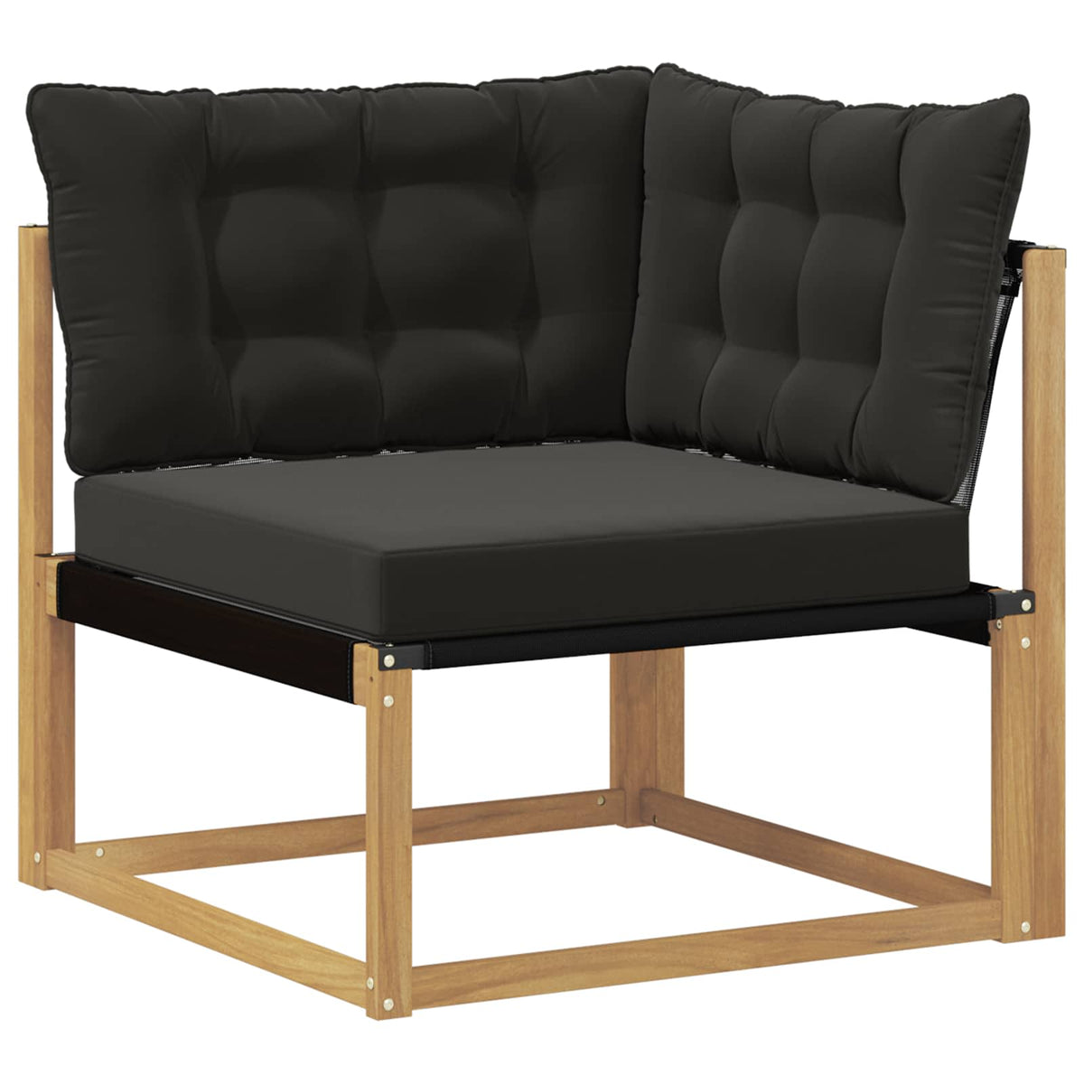 Set vanjskih sofa 7 kom. Bijela i crna Čvrsto drvo akacije