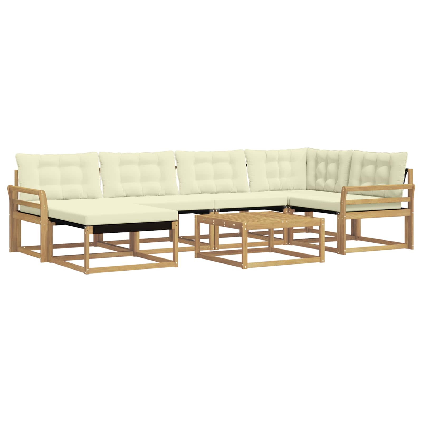 Set vanjskih sofa 7 pcs Bijela i krem 79 x 79 x 37 cm