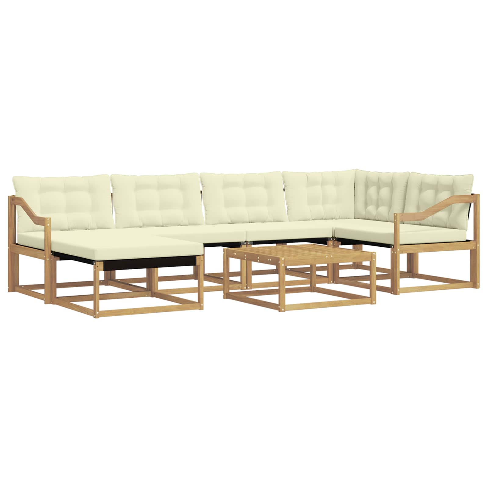 Set vanjskih sofa 7 pcs Bijela i krem 79 x 79 x 37 cm