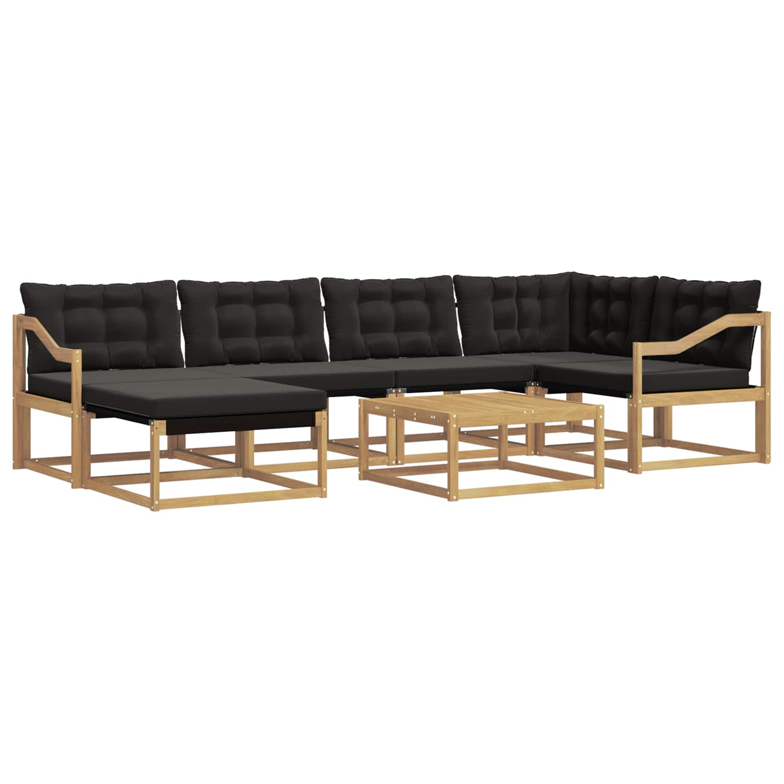 Set vanjskih sofa 7 pcs Bijela i crna 79 x 79 x 37 cm