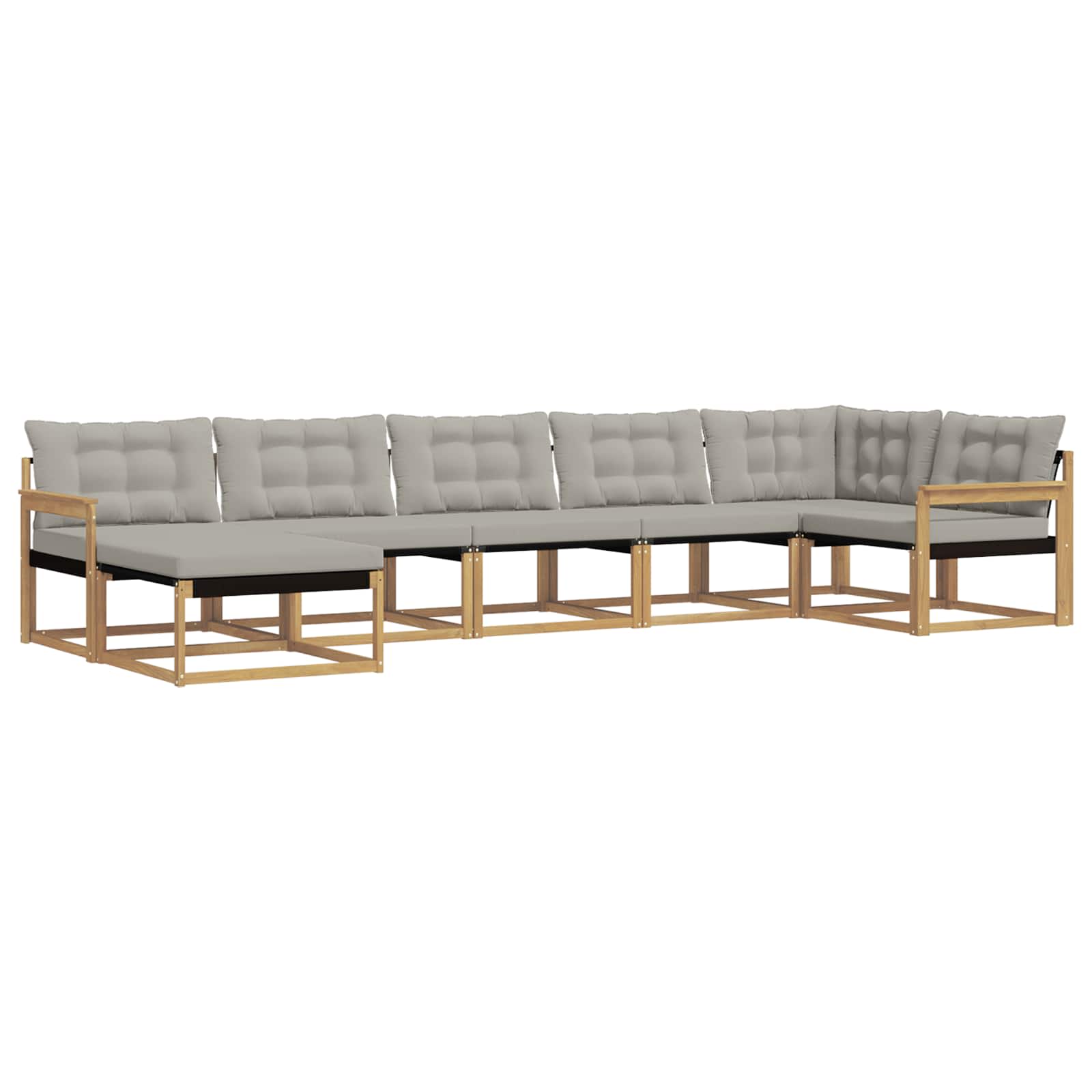 Set vanjskih sofa 7 pcs Bijela i svjetlosiva