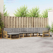 Set vanjskih sofa 7 kom. Bijela i svjetlosiva 406 x 168,5 x 73 cm