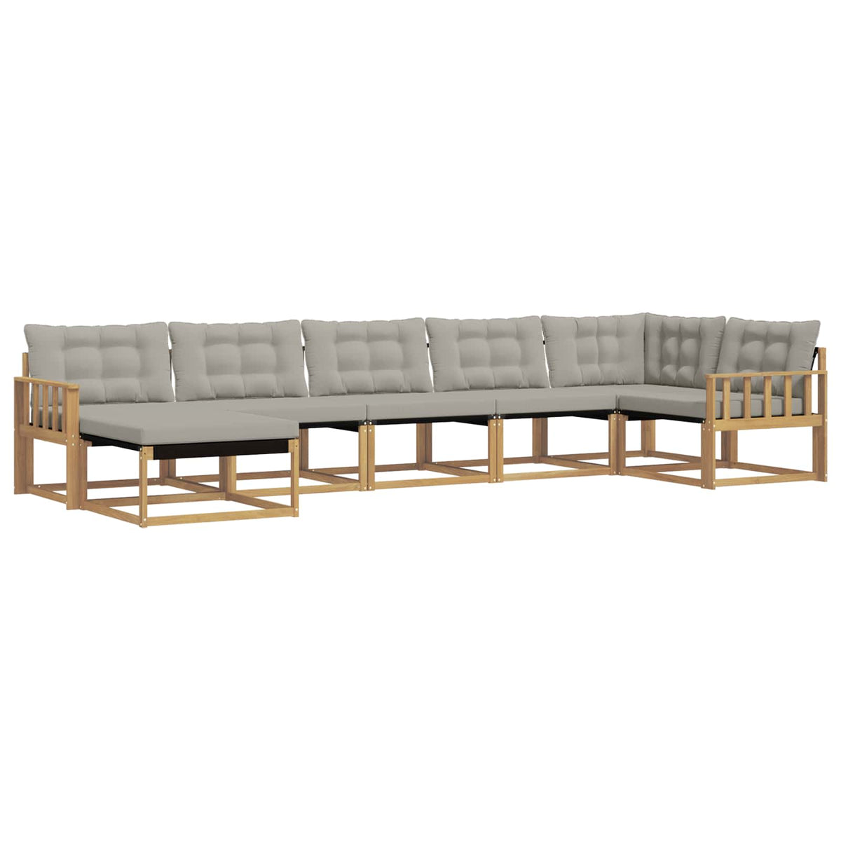 Set vanjskih sofa 7 kom. Bijela i svjetlosiva 406 x 168,5 x 73 cm