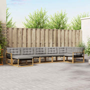 Set vanjskih sofa 7 kom. Bijela i svjetlosiva 406 x 168,5 x 73 cm