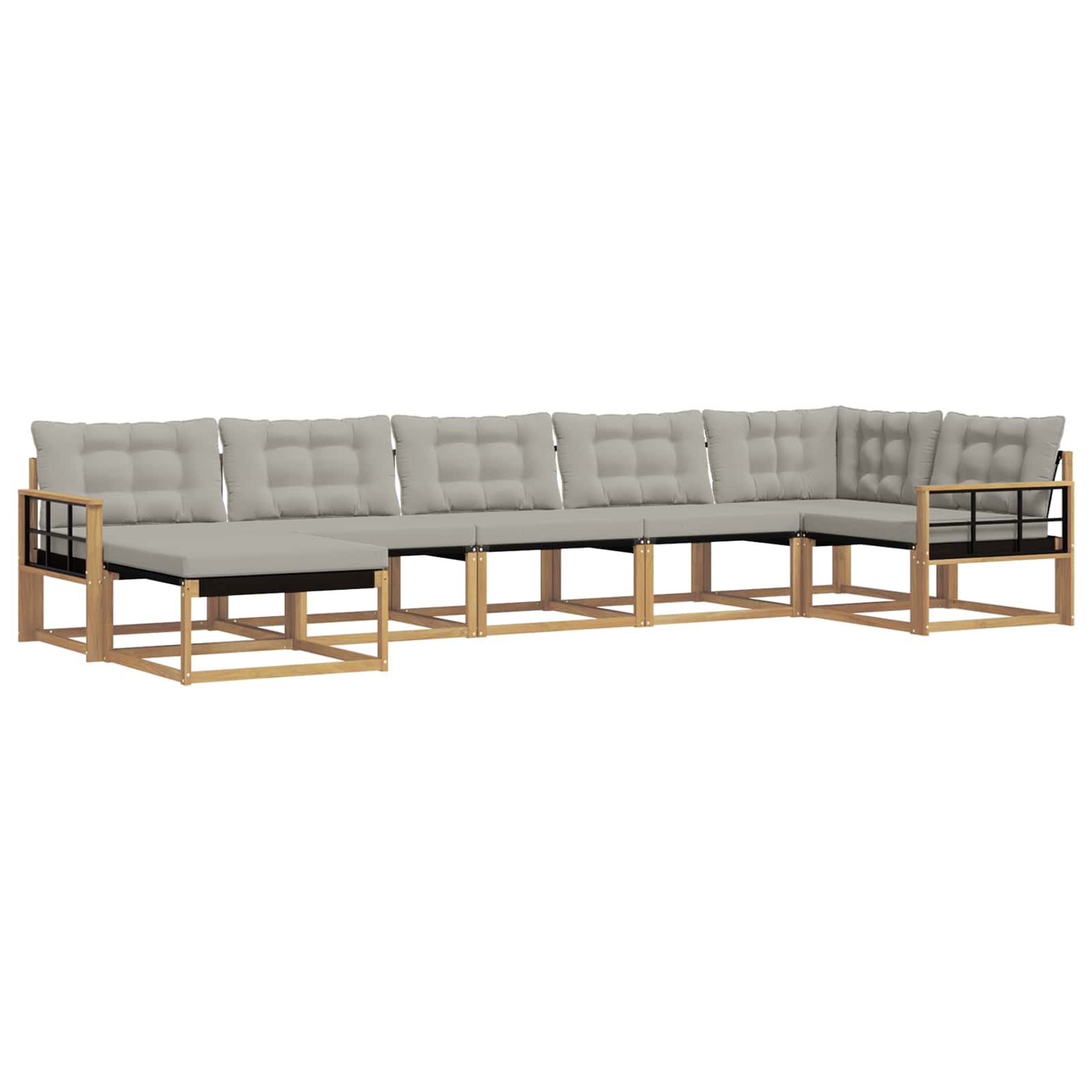 Set vanjskih sofa 7 pcs Bijela i svjetlosiva