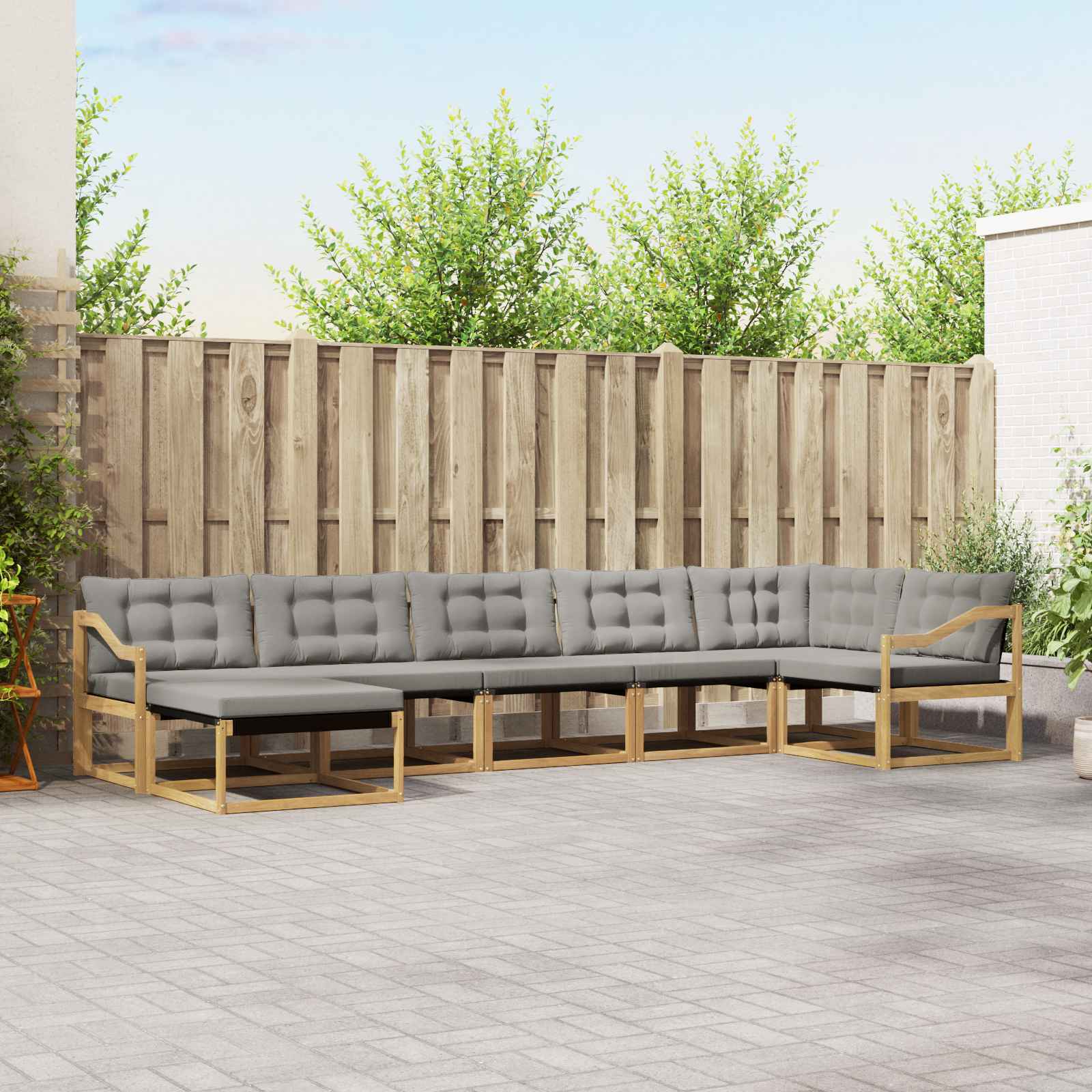Set vanjskih sofa 7 pcs Bijela i svjetlosiva