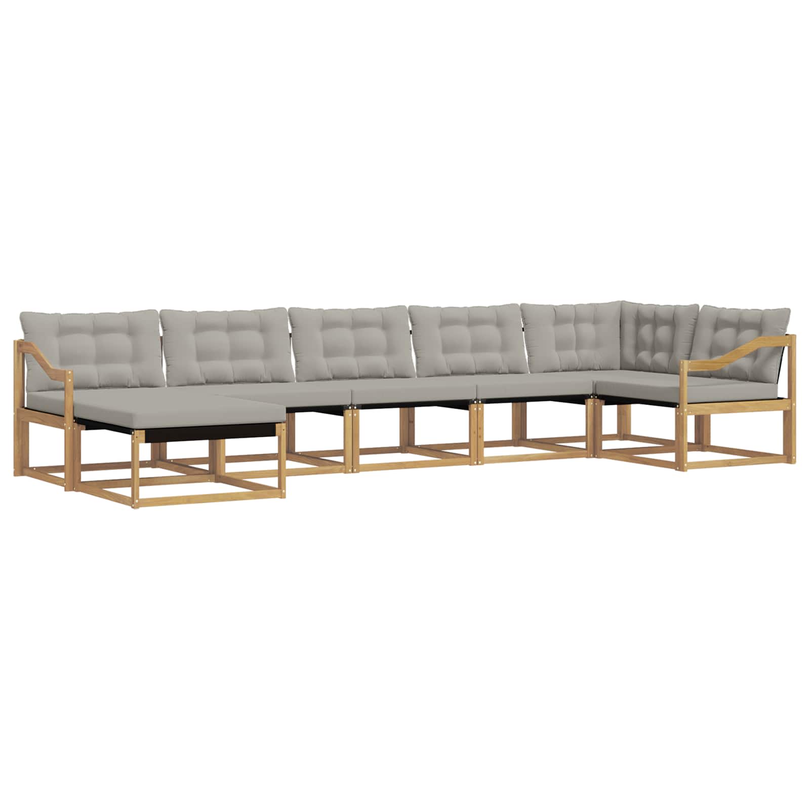 Set vanjskih sofa 7 pcs Bijela i svjetlosiva