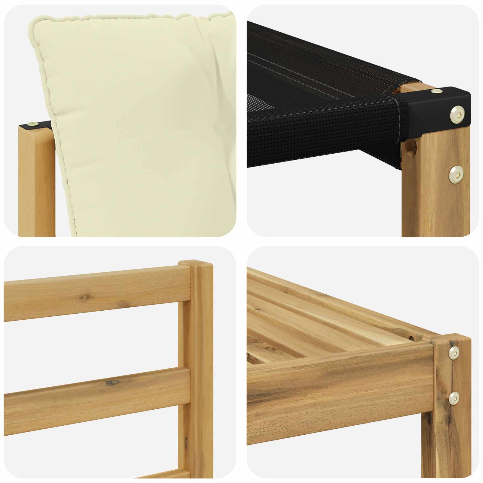 Set vanjskih sofa 8 pcs Bijela i krem Čvrsto drvo akacije