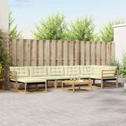 Set vanjskih sofa 8 pcs Bijela i krem Čvrsto drvo akacije
