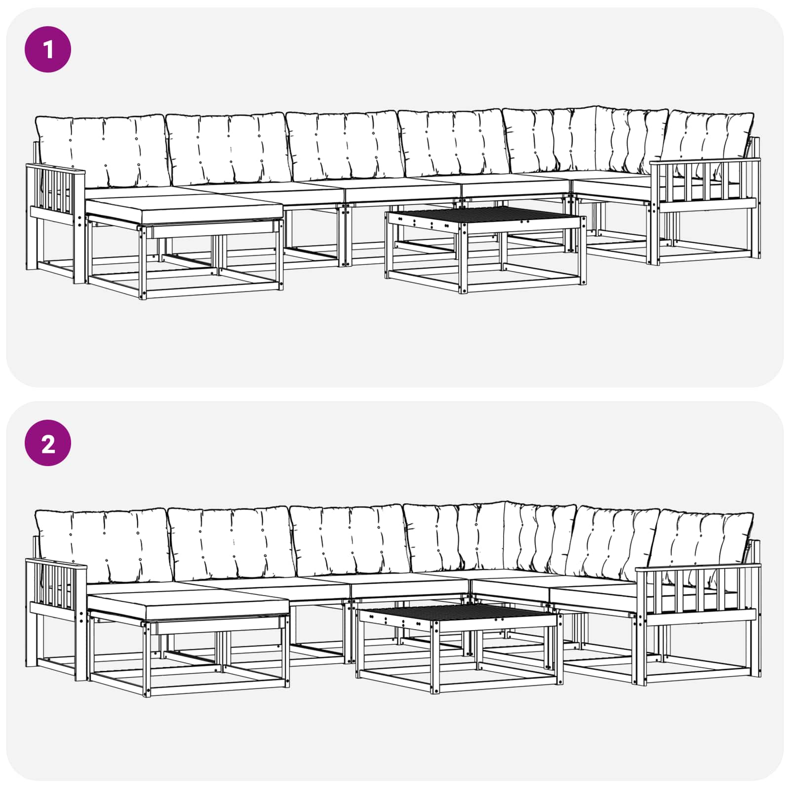 Set vanjskih sofa 8 pcs Bijela i svjetlosiva 79 x 79 x 37 cm