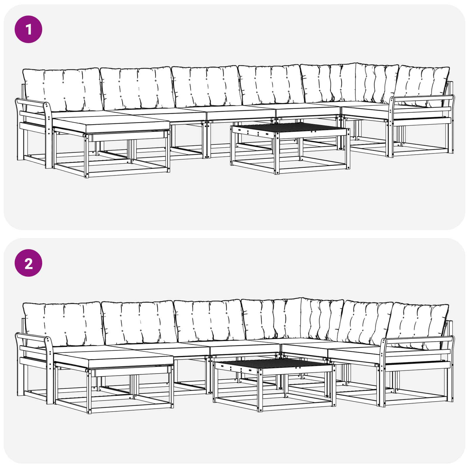 Set vanjskih sofa 8 pcs Bijela i svjetlosiva