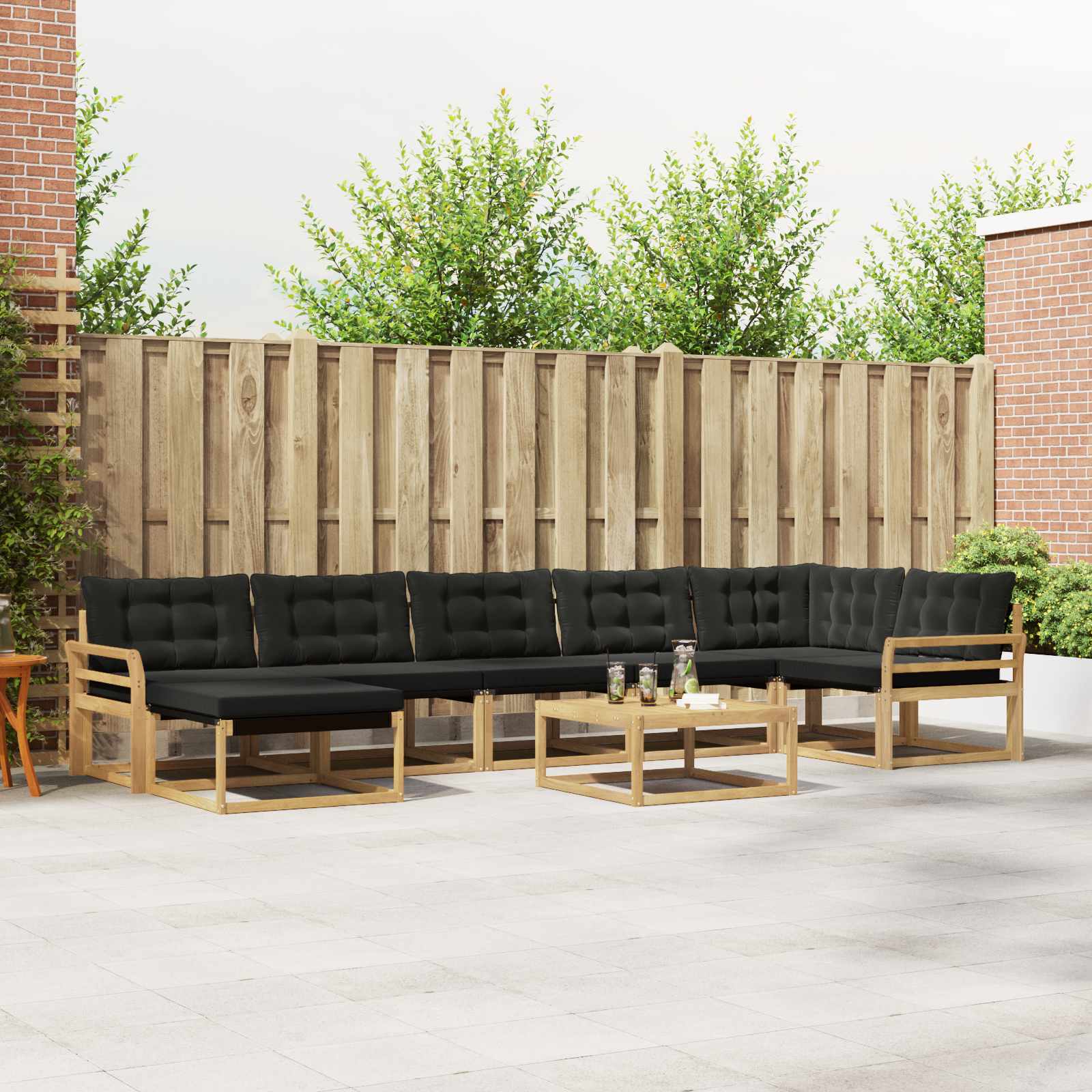 Set vanjskih sofa 8 pcs Bijela i crna 79 x 79 x 37 cm