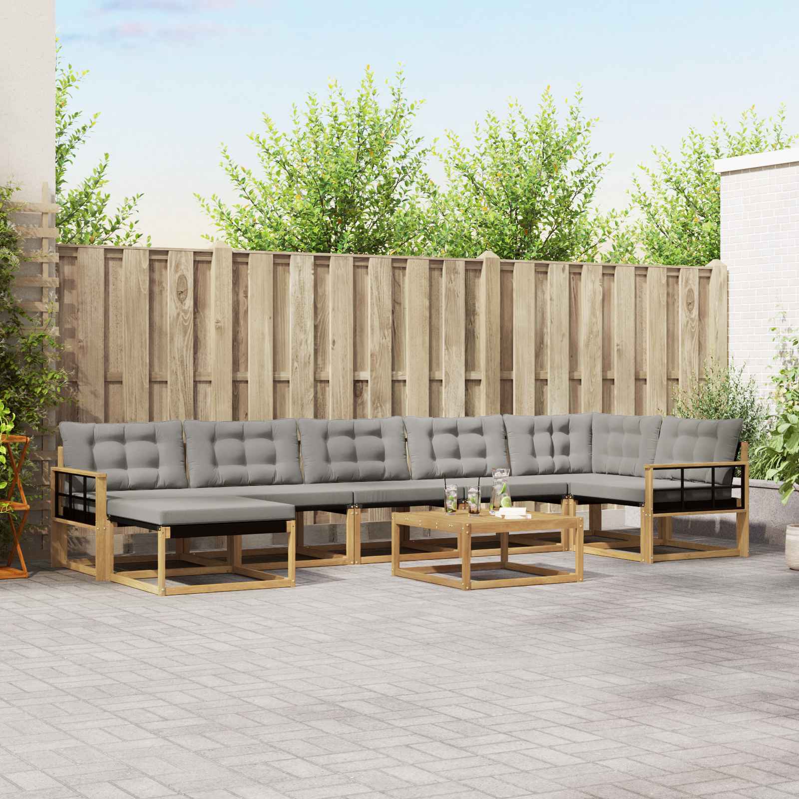 Set vanjskih sofa 8 pcs Bijela i svjetlosiva 79 x 79 x 37 cm