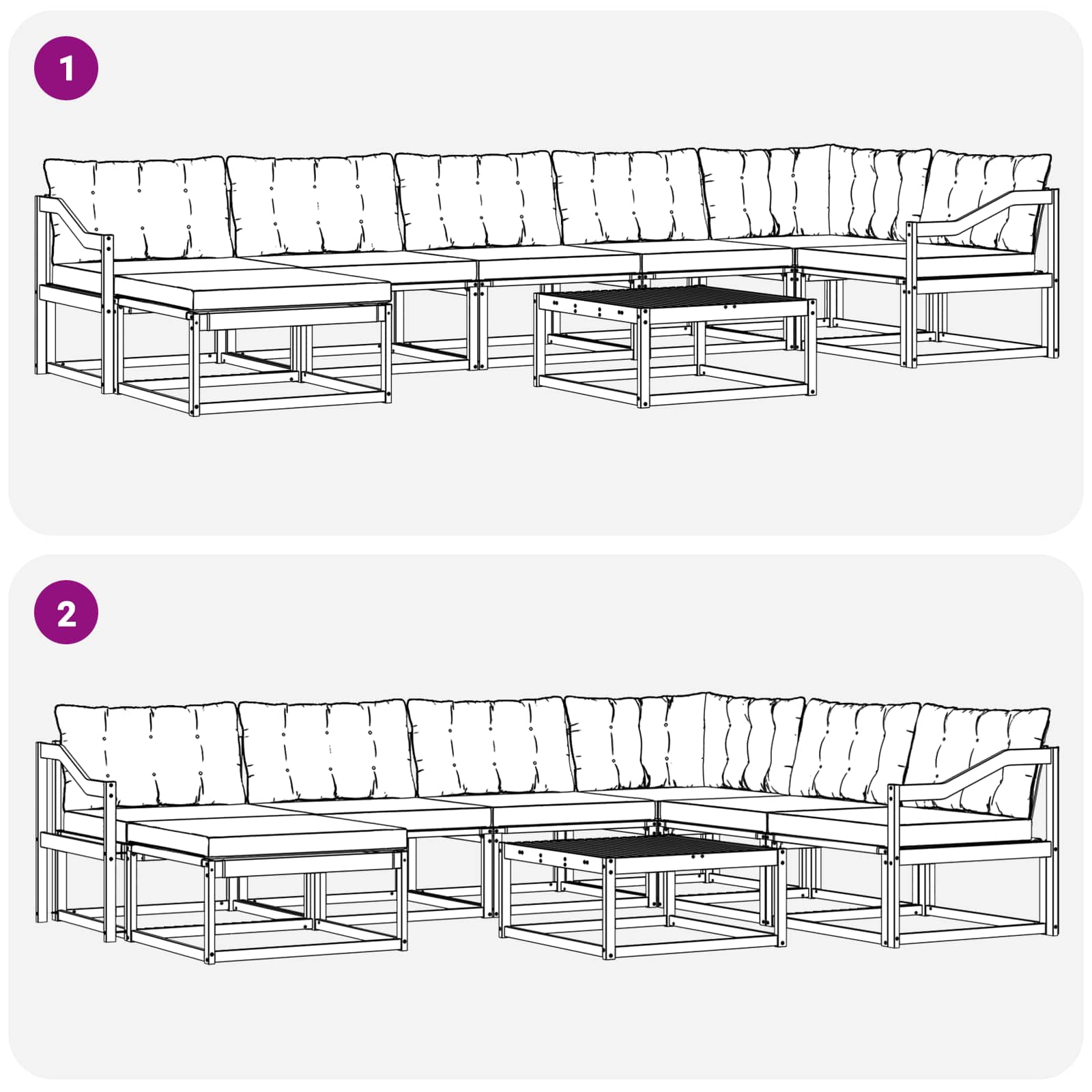 Set vanjskih sofa 8 pcs Bijela i svjetlosiva 79 x 79 x 37 cm