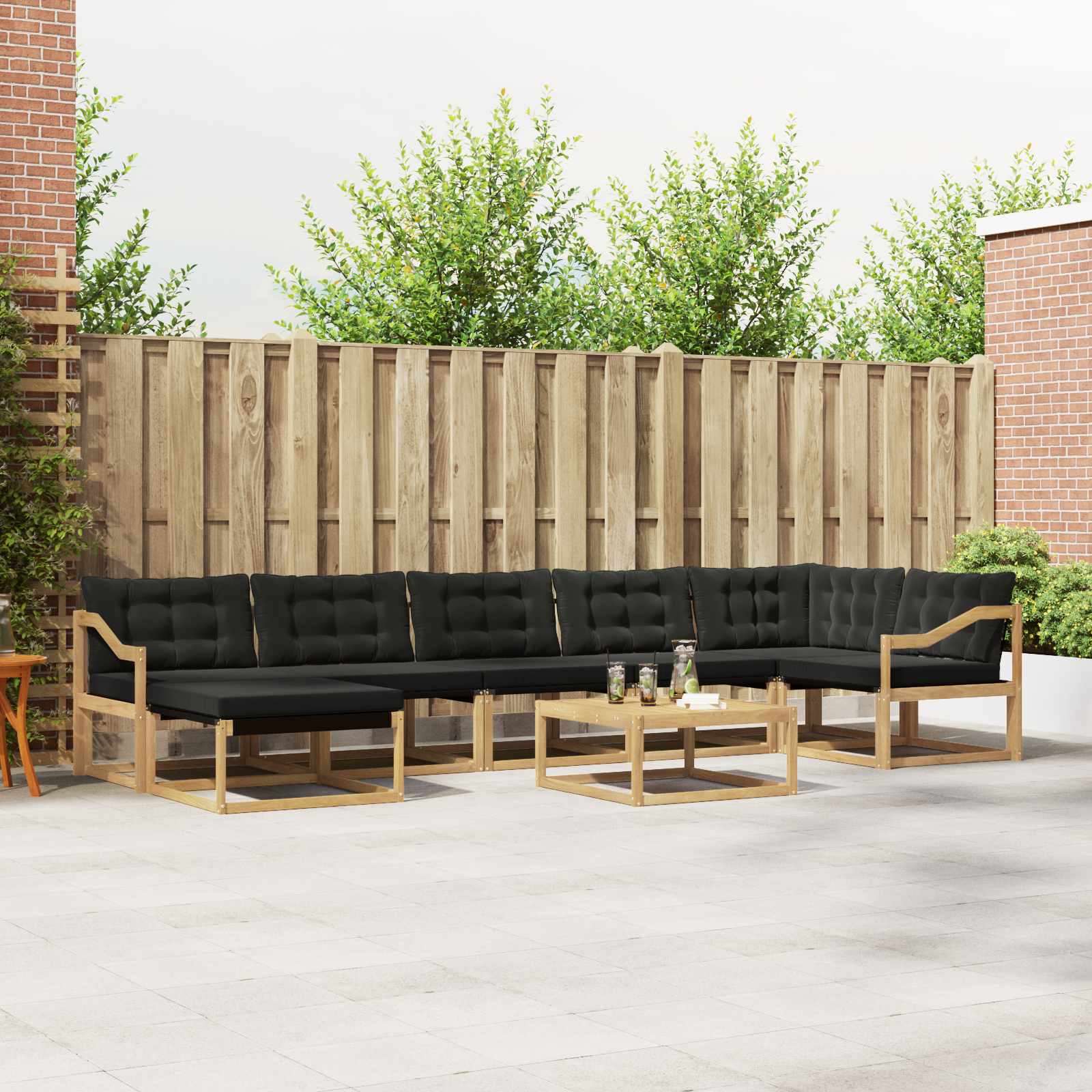 Set vanjskih sofa 8 pcs Bijela i crna 79 x 79 x 37 cm