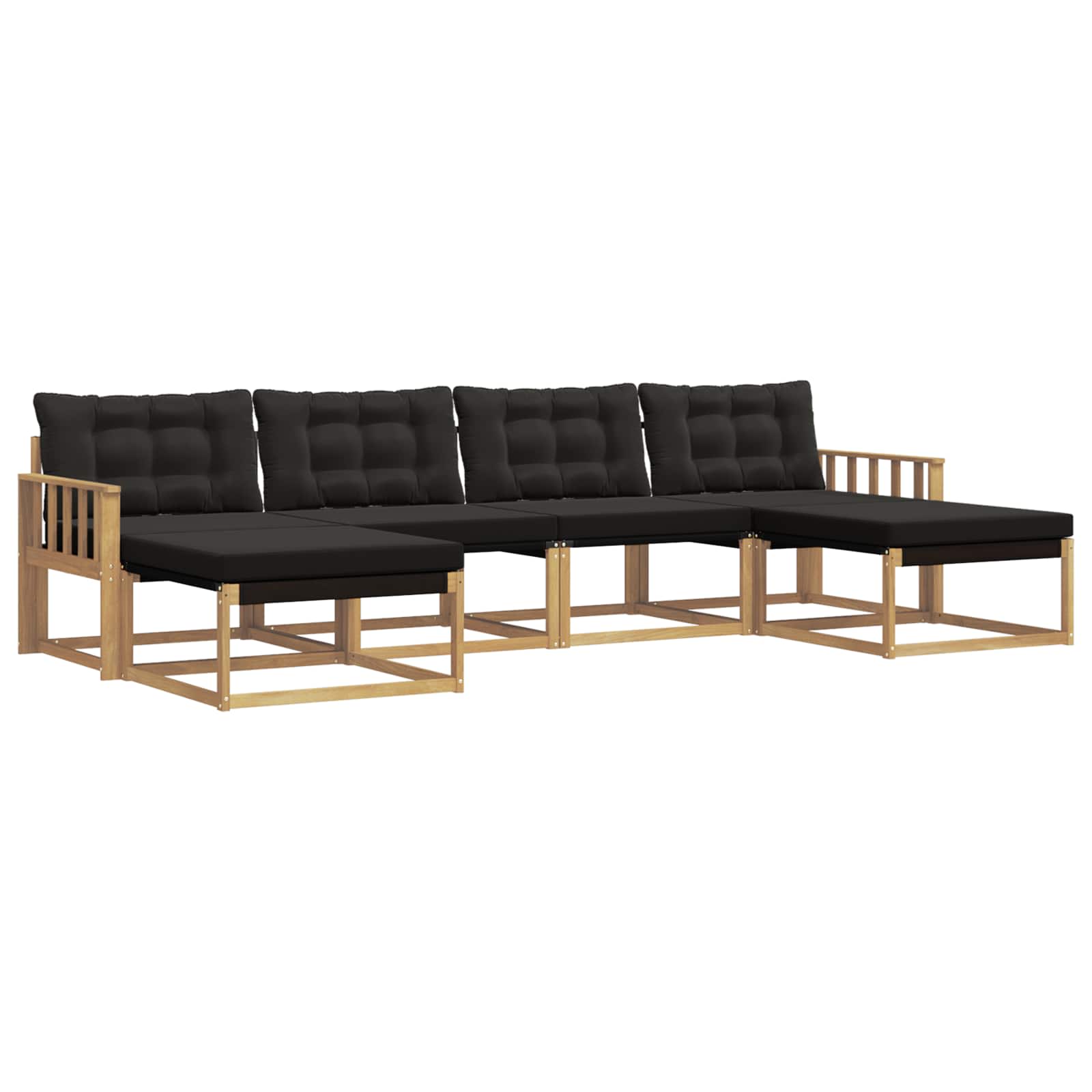 Set vanjskih sofa s jastukom 6 pcs Bijela i crna