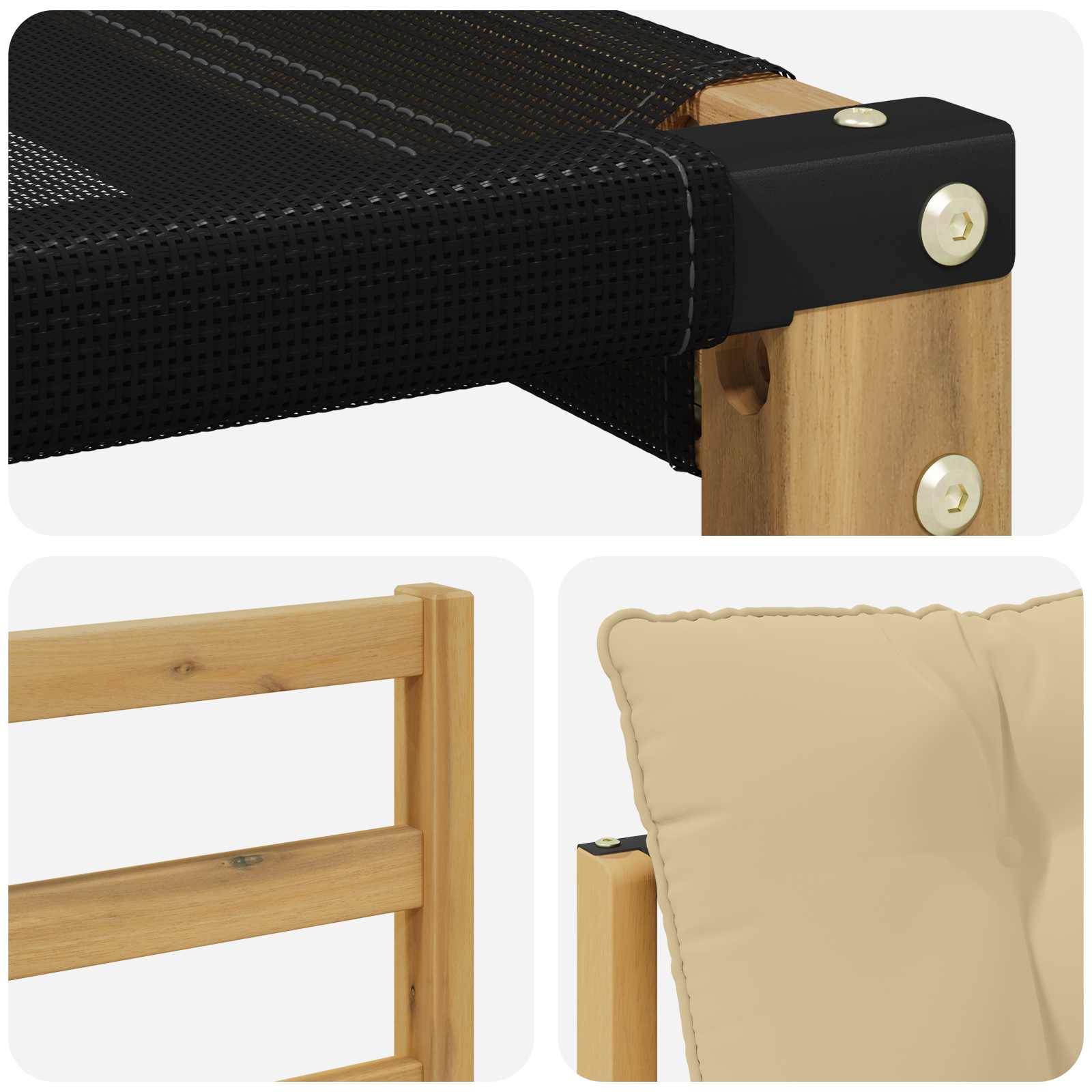 Set vanjskih sofa s jastukom 8 pcs Bijela i bež