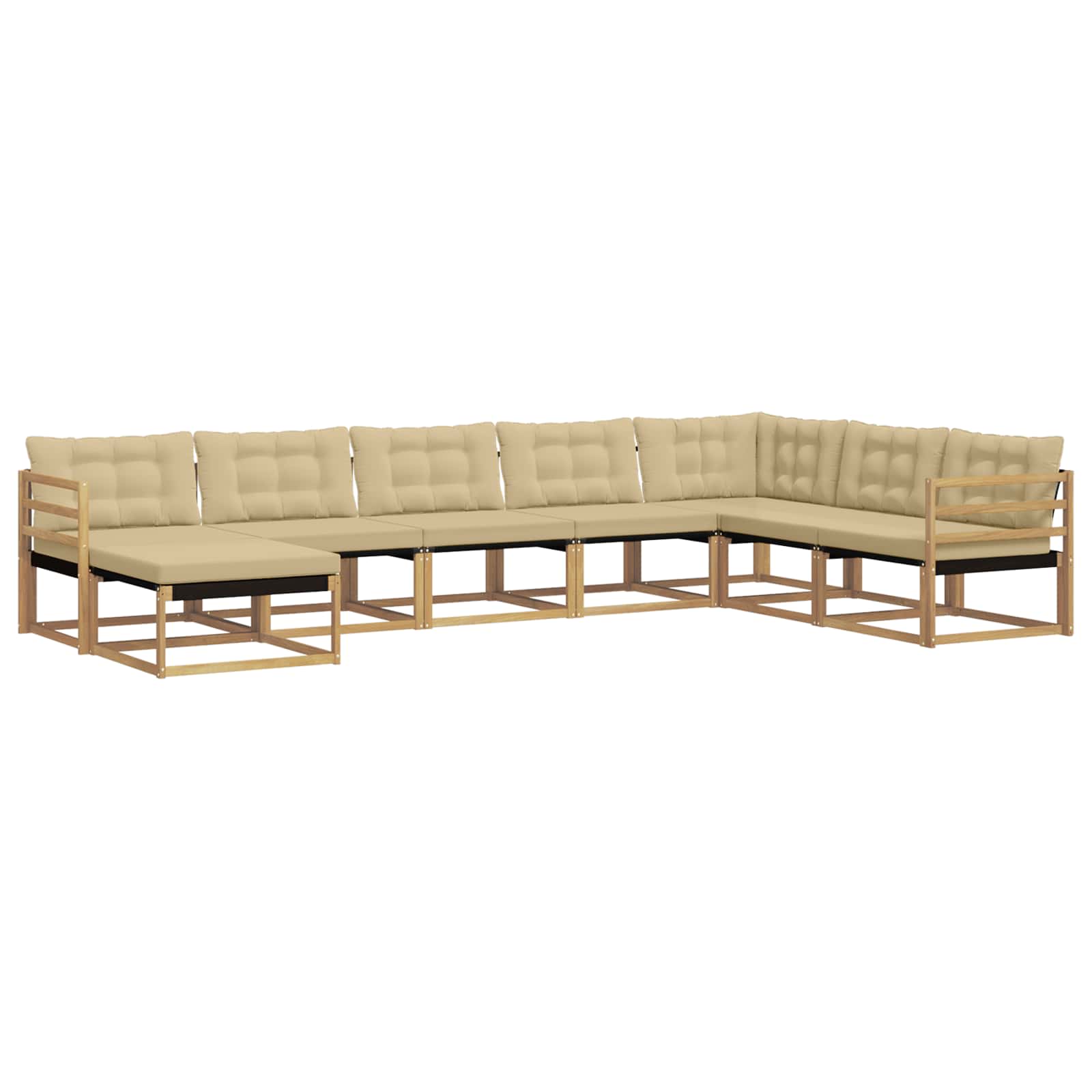 Set vanjskih sofa s jastukom 8 pcs Bijela i bež