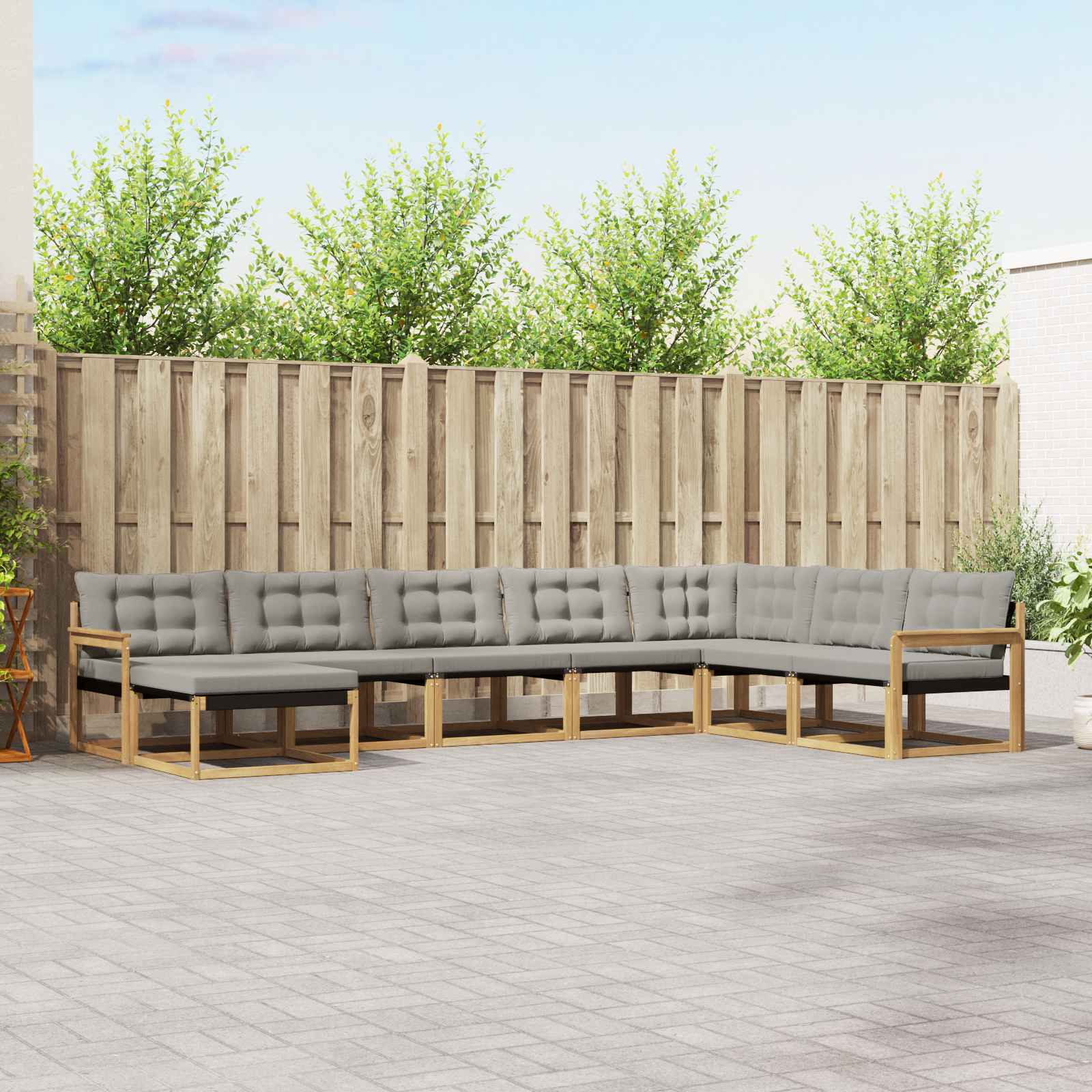 Set vanjskih sofa 8 pcs Čvrsto drvo akacije