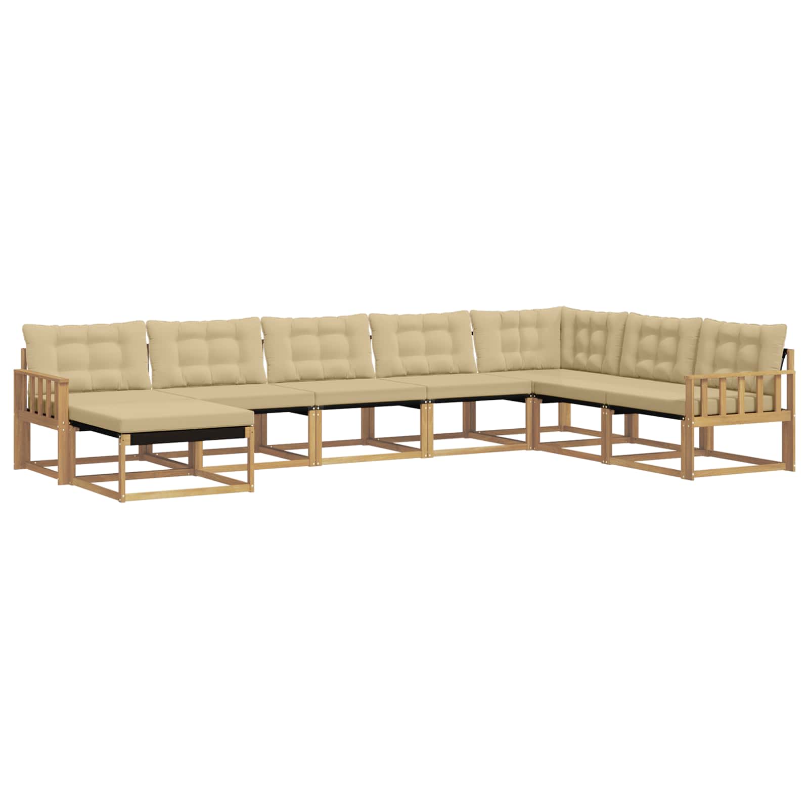 Set vanjskih sofa s jastukom 8 pcs Bijela i bež