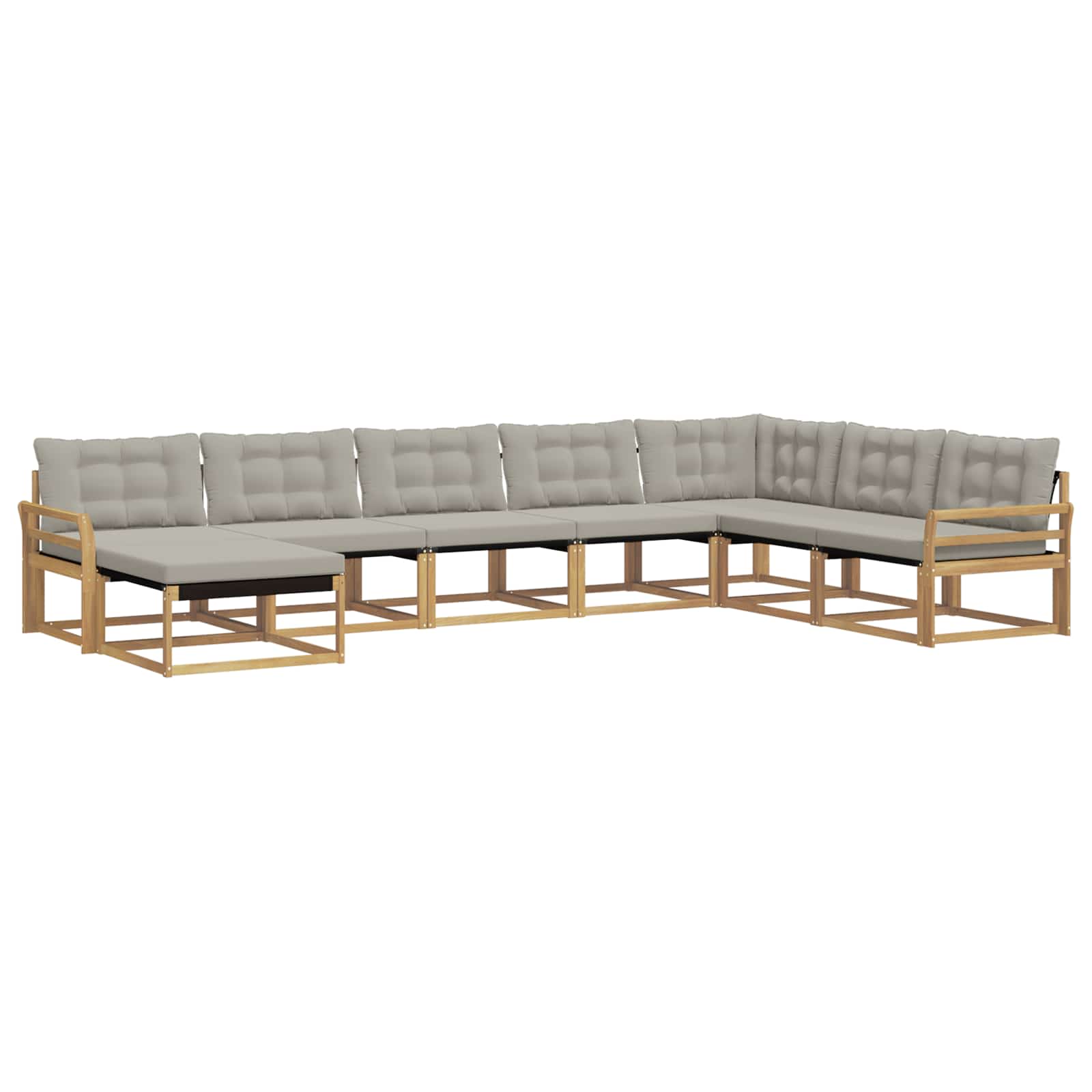 Set vanjskih sofa 8 pcs Bijela i svjetlosiva 408 x 250 x 73 cm