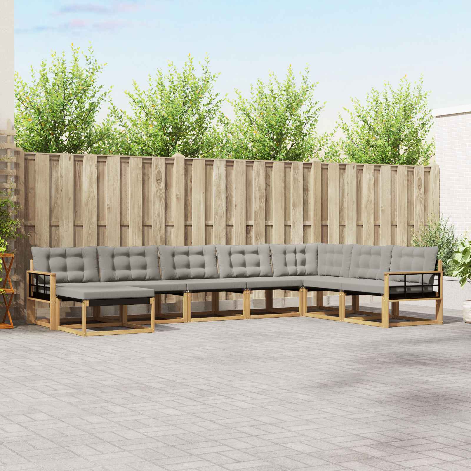 Set vanjskih sofa 8 pcs Bijela i svjetlosiva