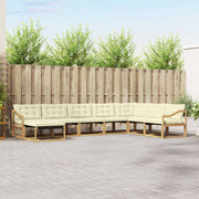 Set vanjskih sofa 8 kom. Bijela i krem Čvrsto drvo akacije 404 x 245,5 x 73 cm