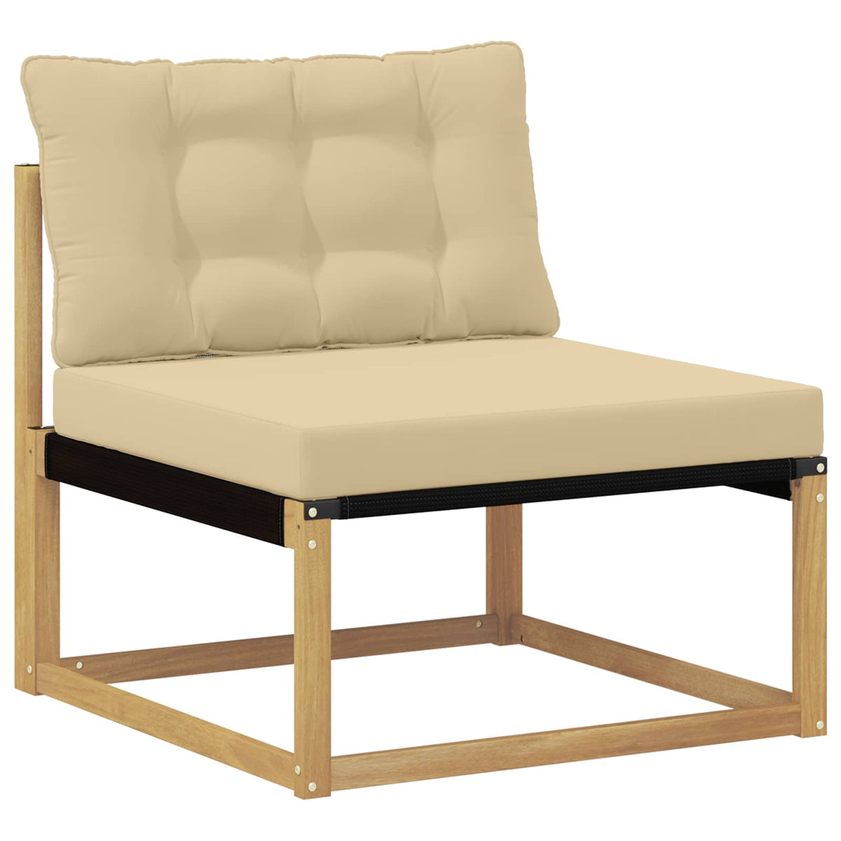 Set vanjskih sofa 9 kom. Bijela i bež Čvrsto drvo akacije