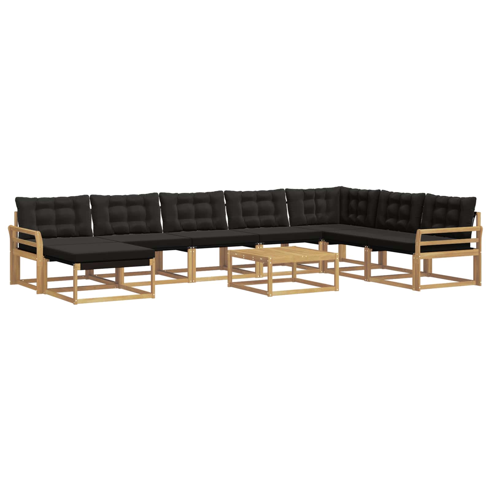 Set vanjskih sofa 9 pcs Bijela i crna 79 x 79 x 37 cm