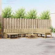 Set vanjskih sofa 9 kom. Bijela i bež Čvrsto drvo akacije