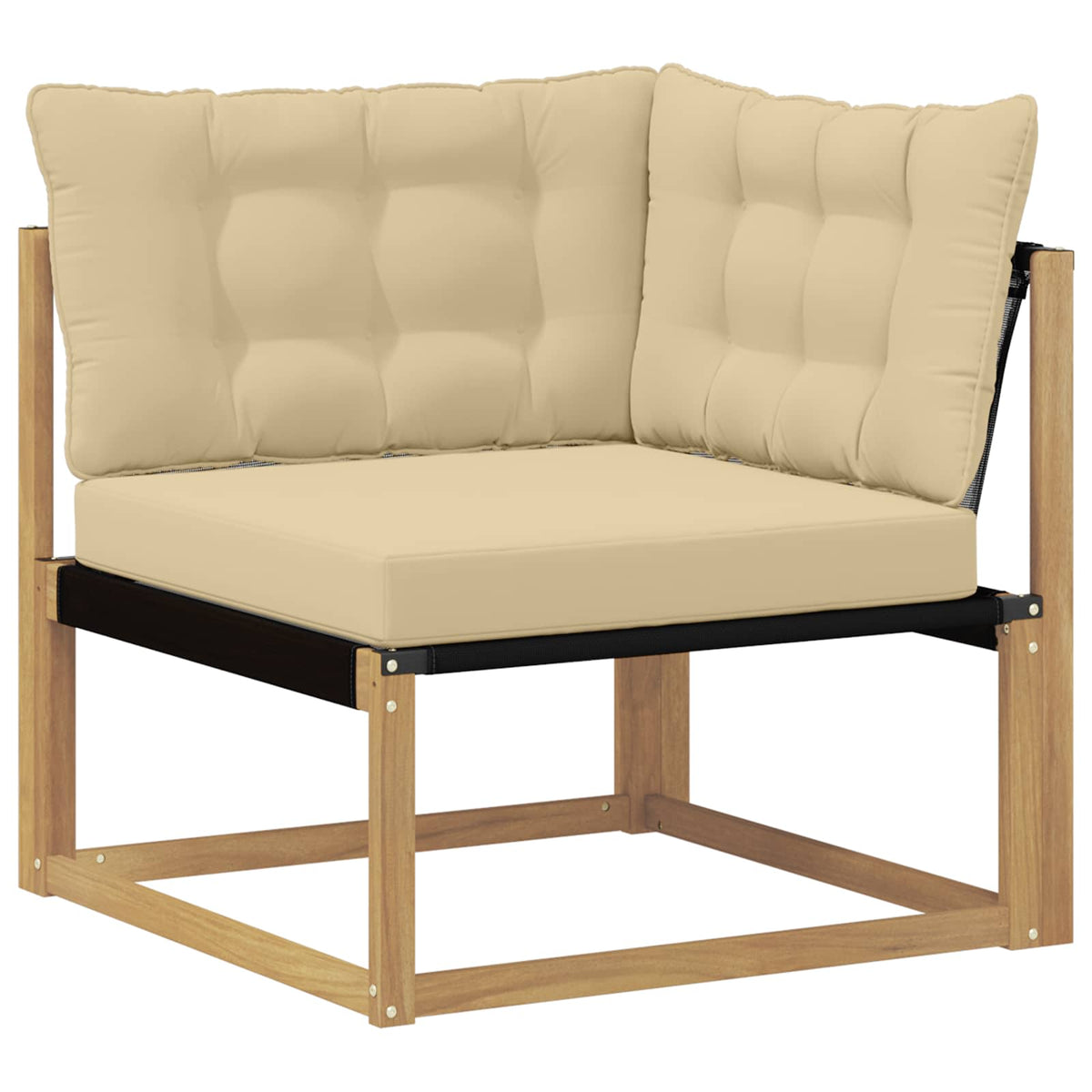 Set vanjskih sofa 9 kom. Bijela i bež Čvrsto drvo akacije