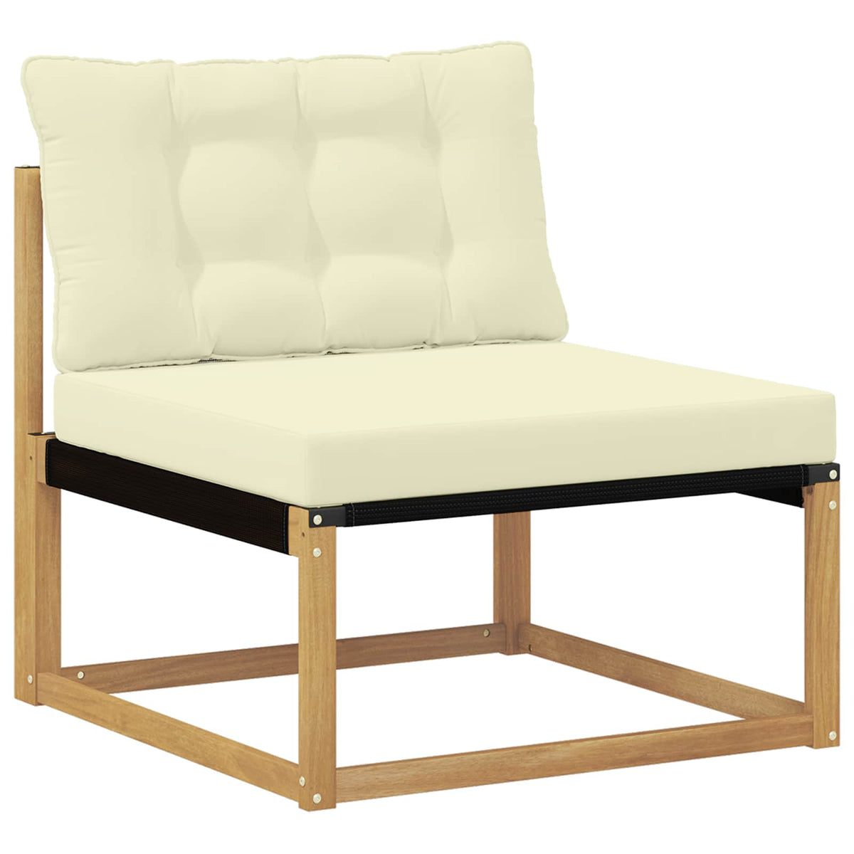 Set vanjskih sofa 9 kom. Bijela i krem Čvrsto drvo akacije